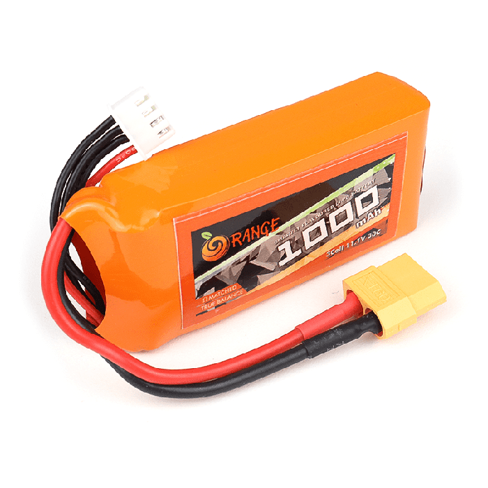 Orange 11.1V 1000mAh LiPo Battery Pack for RC Drones & DIY Projects - Buy in India