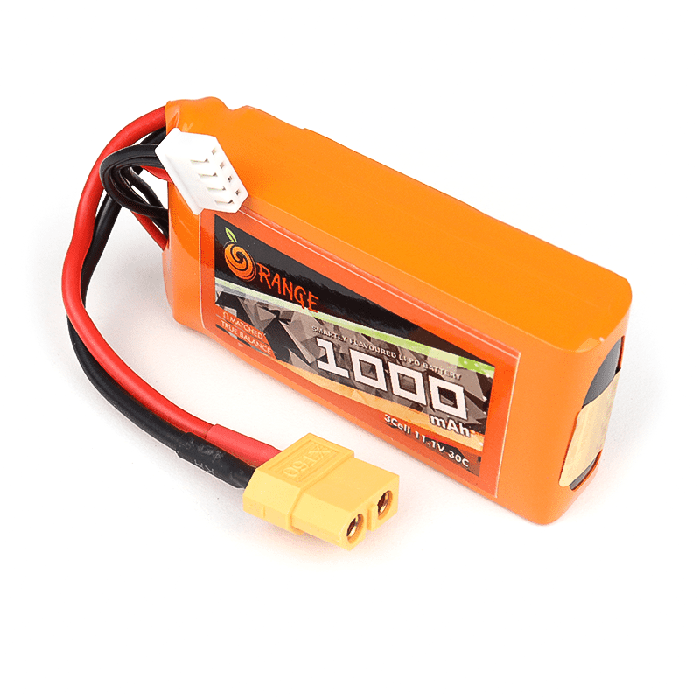 Orange 11.1V 1000mAh LiPo Battery Pack for RC Drones & DIY Projects - Buy in India