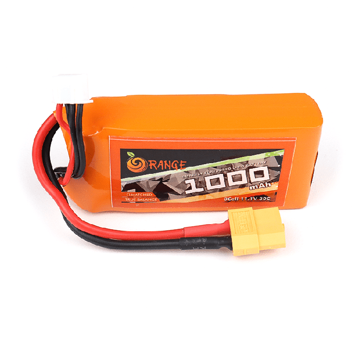 Orange 11.1V 1000mAh LiPo Battery Pack for RC Drones & DIY Projects - Buy in India