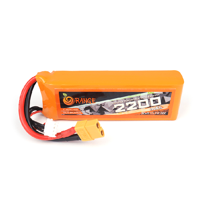 Orange 11.1V 2200mAh LiPo Battery for Drones & RC Cars - High Power Density