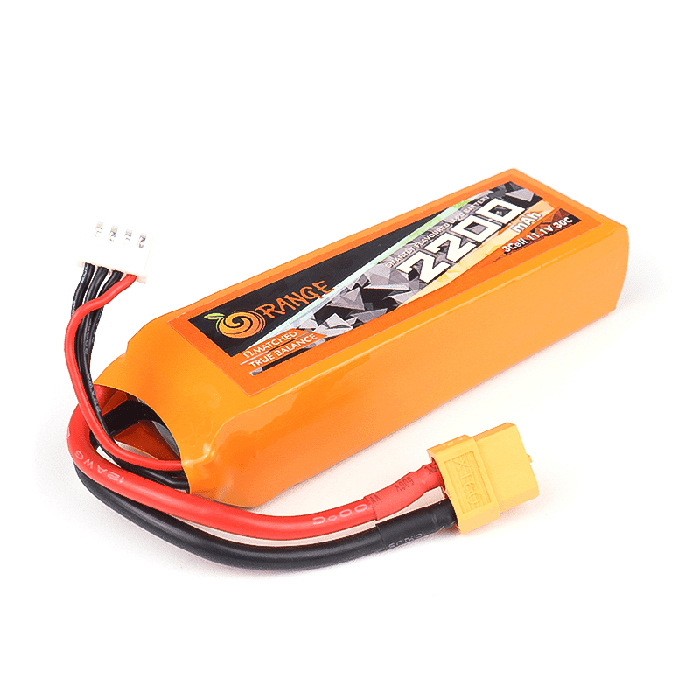 Orange 11.1V 2200mAh LiPo Battery for Drones & RC Cars - High Power Density