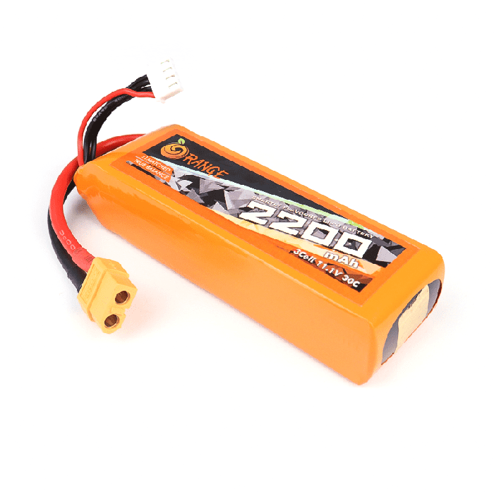 Orange 11.1V 2200mAh LiPo Battery for Drones & RC Cars - High Power Density