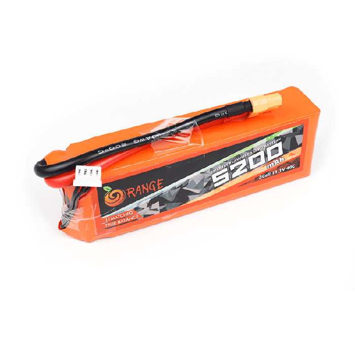 Orange 11.1V 5200mAh LiPo Battery Pack - High Power for Drones & RC