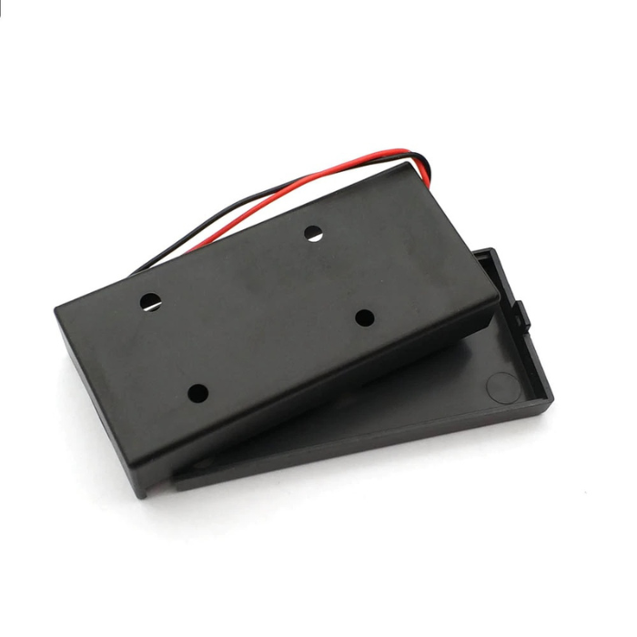 18650 Dual Battery Holder with Cover and On/Off Switch