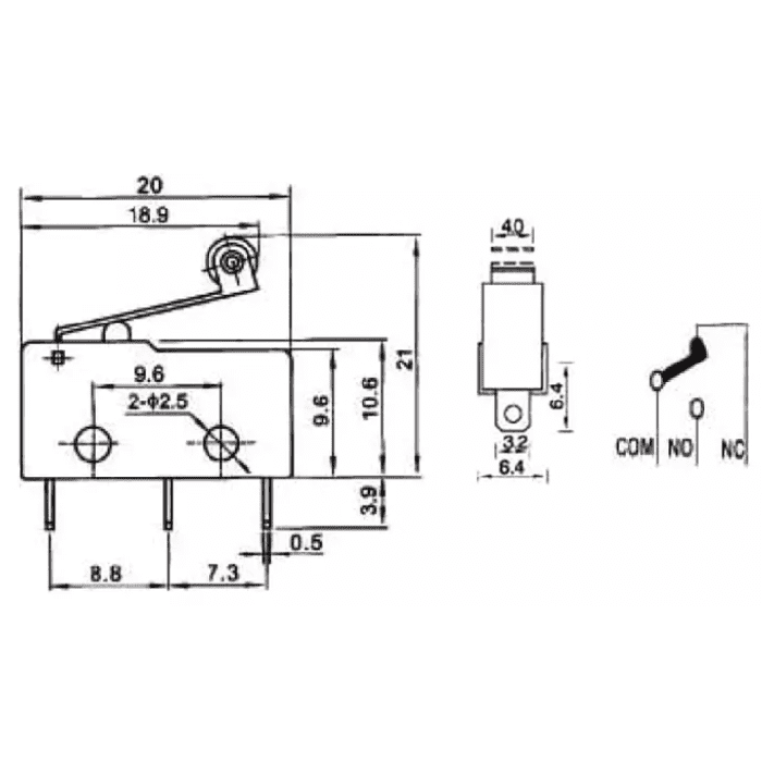 Iotcart KW11-3Z Micro Limit Switch 5A 250VAC for 3D Printers - CNC & RepRap Compatible