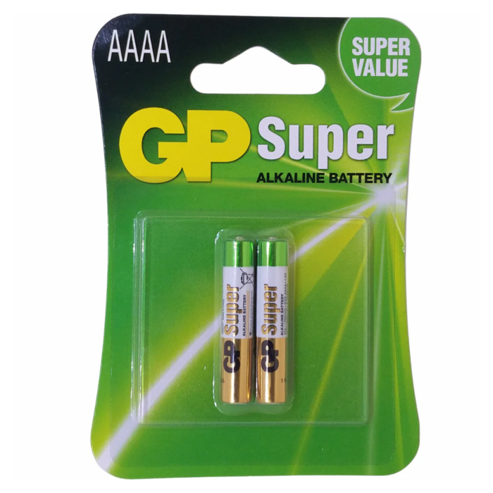 GP Super Alkaline AAAA Battery 1.5V (LR8D425) - Pack of 2 for Electronics