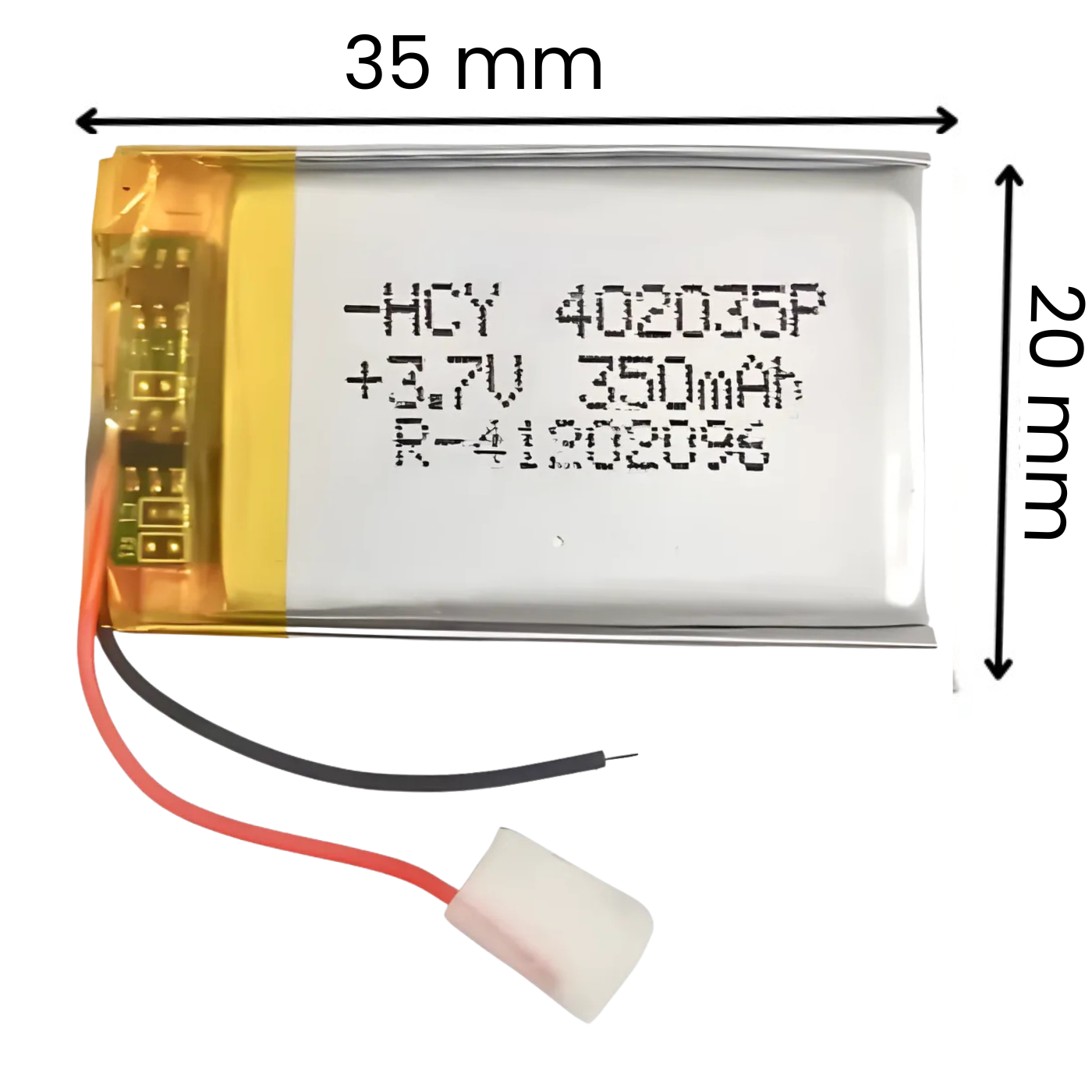 Witty Fox 3.7V 350mAh Rechargeable LiPo Battery
