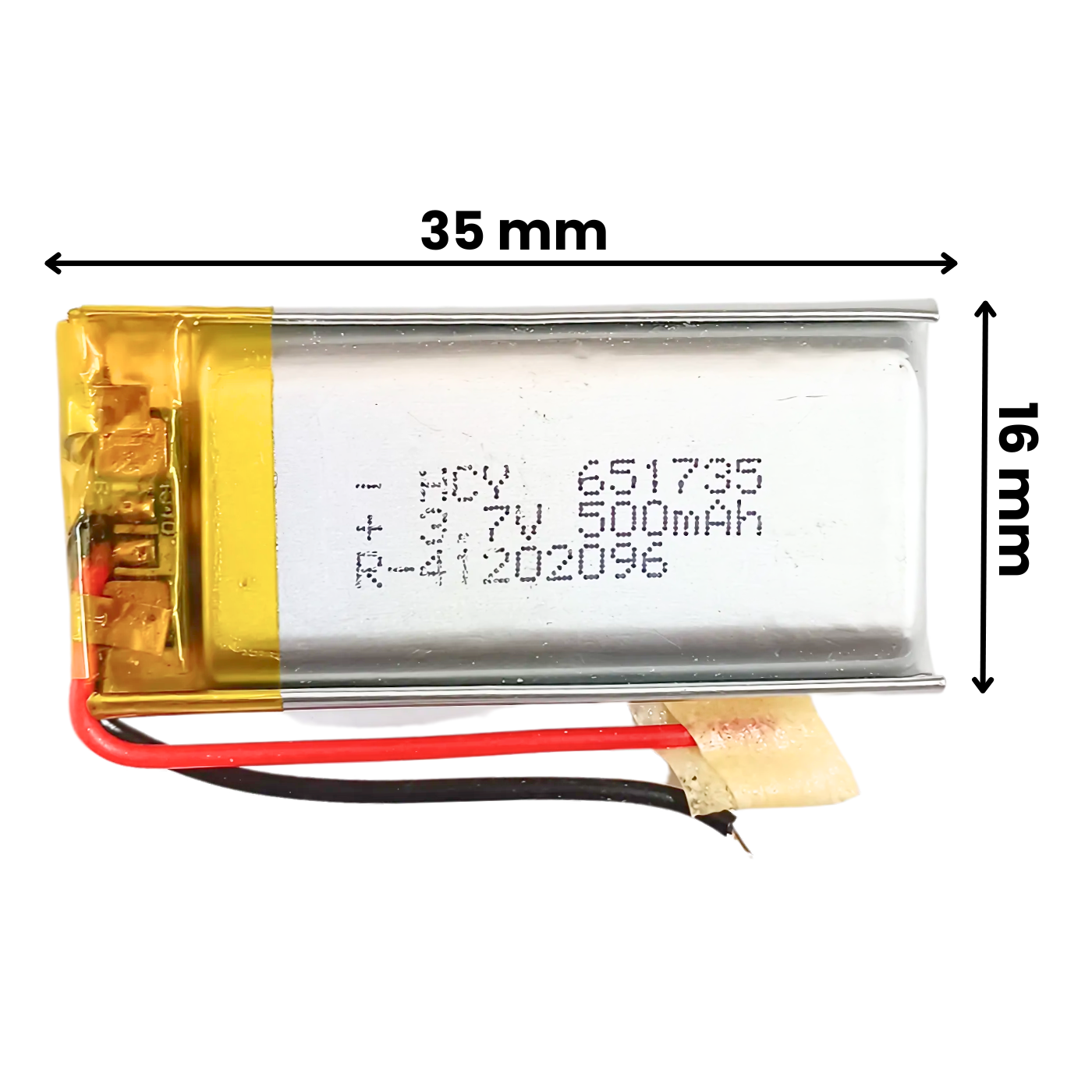 Witty Fox 500mah Rechargeable 3.7v Lithium Polymer Battery