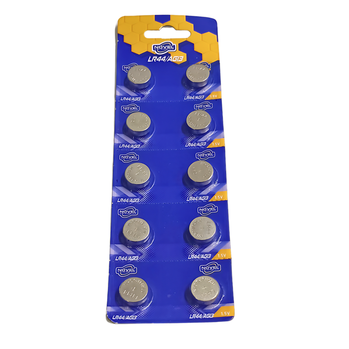 NOVEL LR44/AG13 1.5V Button Cell (Pack of 10) - Reliable Power for Electronics