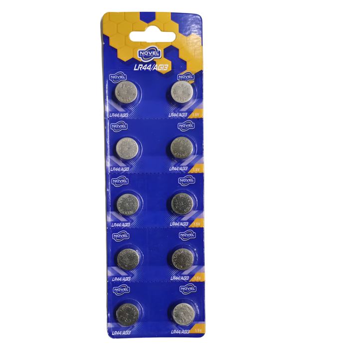 NOVEL LR44/AG13 1.5V Button Cell (Pack of 10) - Reliable Power for Electronics