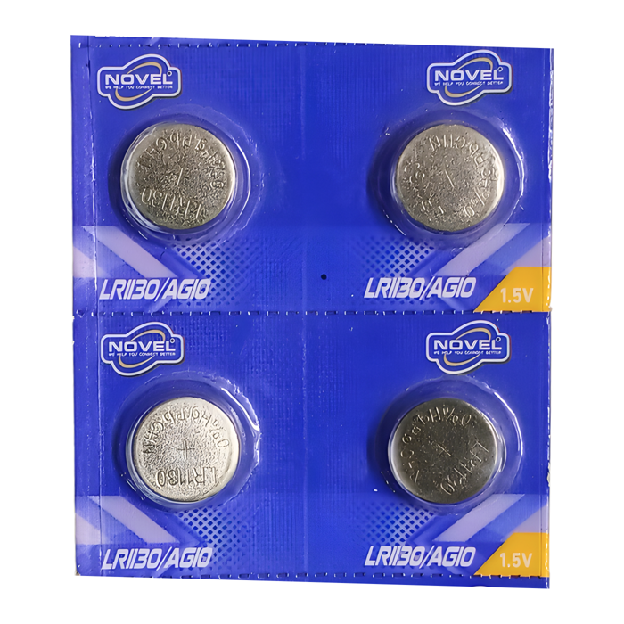 NOVEL LR1130/AG10 1.5V Button Cell Battery (Pack of 10) - Reliable Power for Watches & Medical Devices