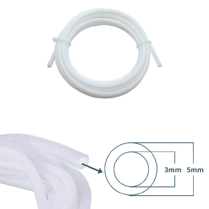 PTFE 3x5mm White Teflon Tube for 3mm 3D Printer Filament - 1 Meter (3mm ID X 5mm OD)
