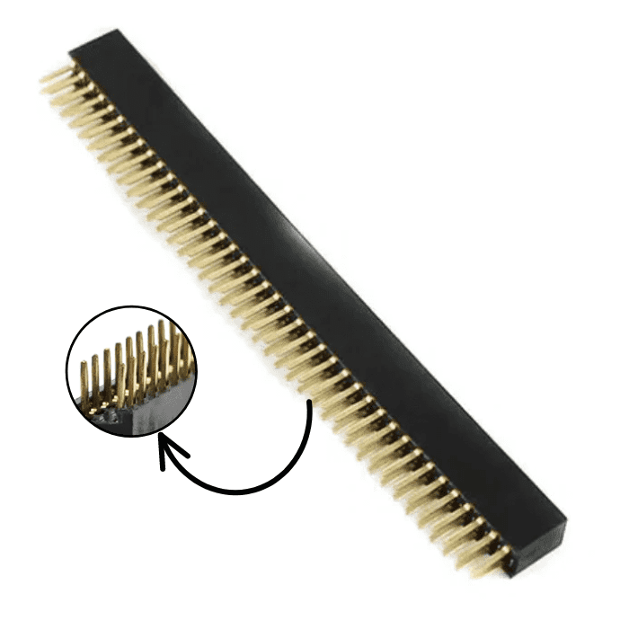 Iotcart 40x2 Female Berg Strip 2.54mm Pitch - PCB & Breadboard Connector