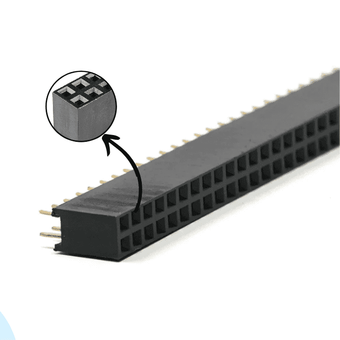 Iotcart 40x2 Female Berg Strip 2.54mm Pitch - PCB & Breadboard Connector