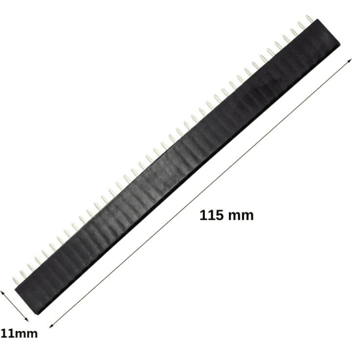 40x1 Pin 2.54mm Straight Female Pin Berg Strip (Pack of 50)