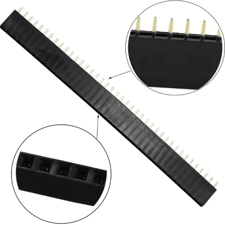 40x1 Pin 2.54mm Straight Female Pin Berg Strip (Pack of 50)