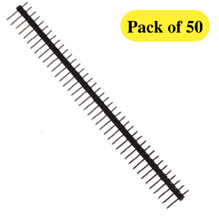 Iotcart SES-P-1585 40-Pin 2.54mm Male Header Strip (Pack of 50) - Breadboard & PCB Use