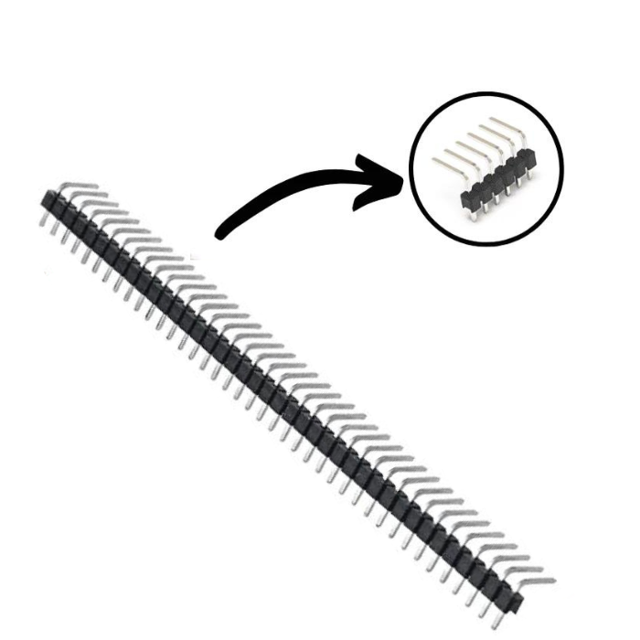 Iotcart 40x1 Male Berg Strip 2.54mm Right Angle Connector for PCB & Breadboard