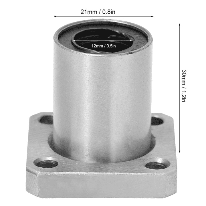 Linear Bearing LMK12UU 12mm Rod Square Flange Linear Bearing for 3D Printer