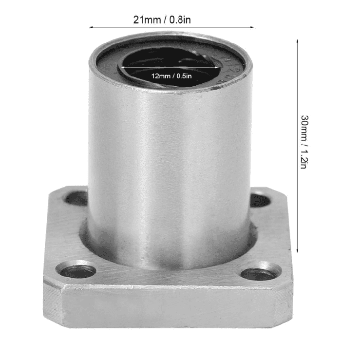 Linear Bearing LMK12UU 12mm Square Flange for 3D Printer - Buy Online