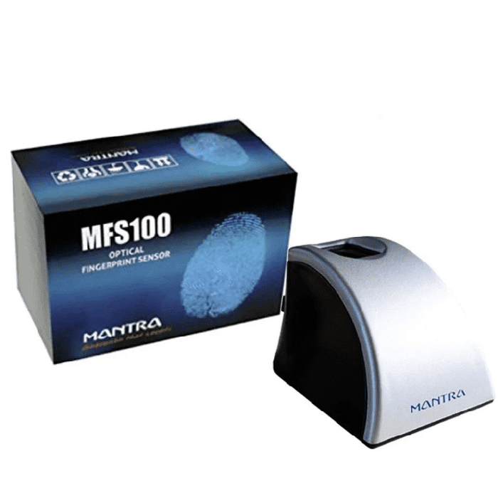 Mantra MFS-100 Biometric Fingerprint Scanner - 500 DPI, USB C-Type for KYC & Security
