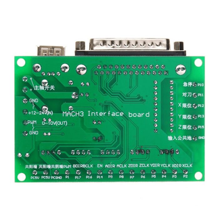 MACH3 Interface Board CNC 5 Axis with Optocoupler for Stepper Motor Driver with male to male USB Cable