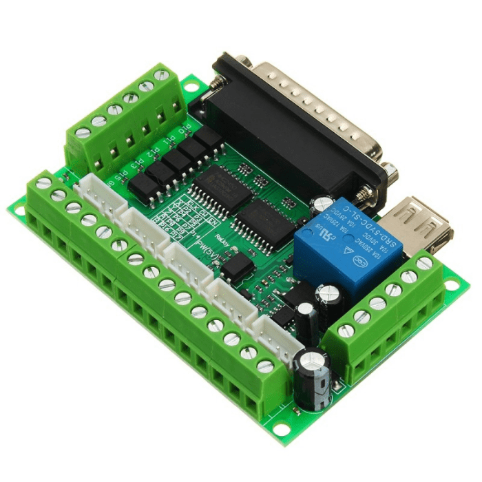 MACH3 Interface Board CNC 5 Axis with Optocoupler for Stepper Motor Driver with male to male USB Cable