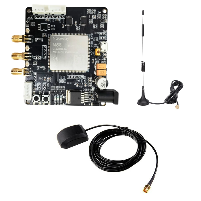 Iotcart N58 Bluetooth Evaluation Board with GPS GNSS & LTE Antennas - IoT Development Kit for Raspberry Pi, Arduino