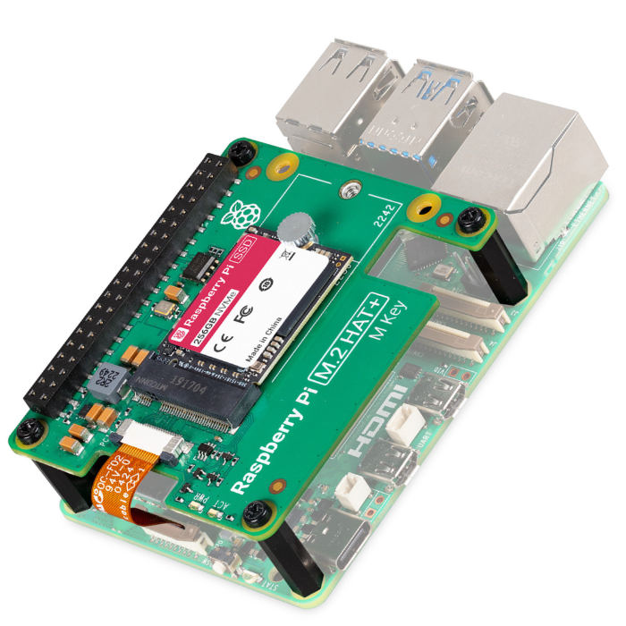 Official Raspberry Pi SSD Kit 256GB NVMe M.2 HAT+ - Boost Raspberry Pi 5 Performance