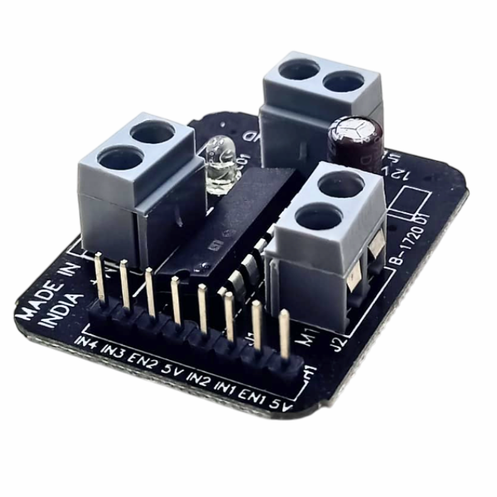 Iotcart L293D Motor Driver IC Module Board (Made in India) - Control 2 DC Motors - Compatible with Arduino & Raspberry Pi