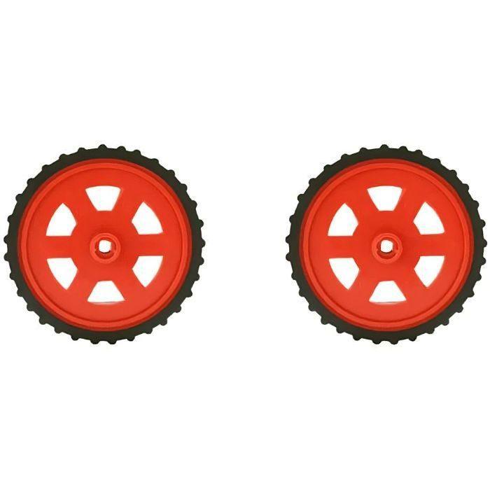 Red BO Motor Wheel +100 RPM Single Shaft BO Motor - Set of 2