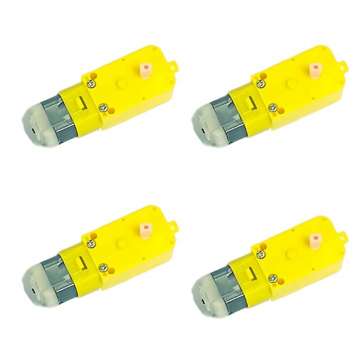 Red BO Wheel + 100 RPM Single Shaft BO Motor - Set of 4 | Robotics Science Project