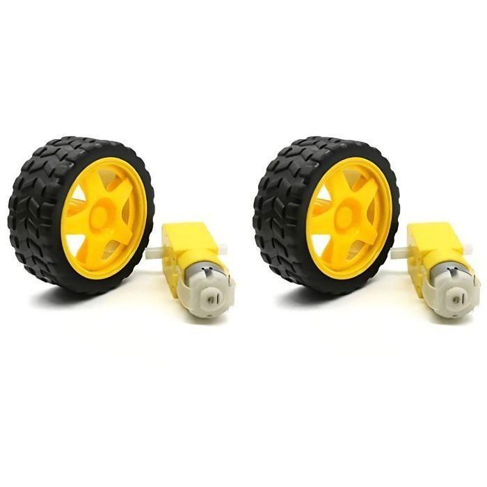 Iotcart SES-P-1692 300 RPM Dual Shaft BO Motor + Wheel (2 pcs) - Robotics & DIY Projects