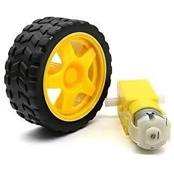Iotcart SES-P-1692 300 RPM Dual Shaft BO Motor + Wheel (2 pcs) - Robotics & DIY Projects