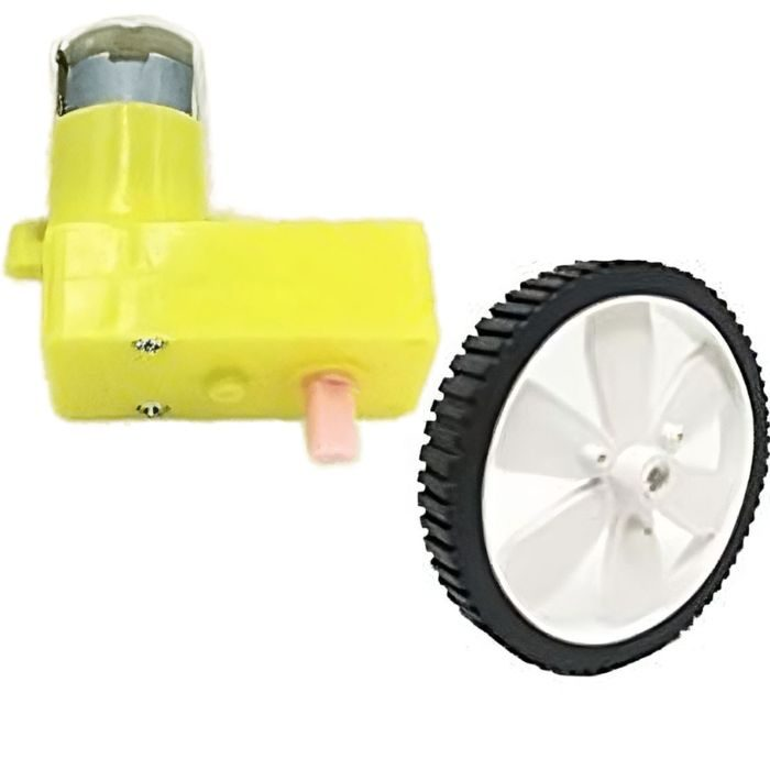 Single Shaft L-Shaped 60 RPM BO Motor with Wheel (2 sets)