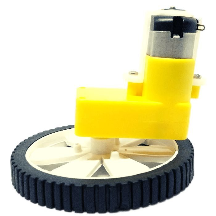 Single Shaft L-Shaped 60 RPM BO Motor with Wheel (2 sets)