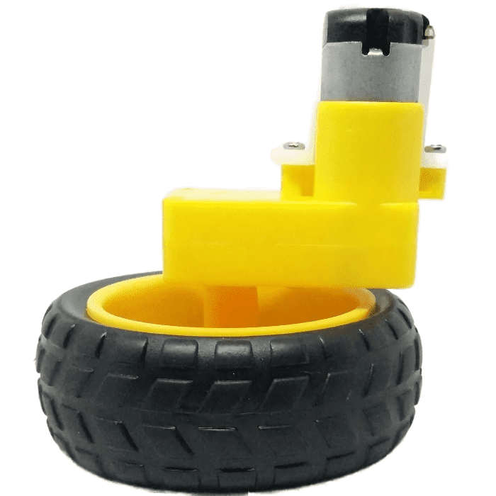 Single Shaft L-Shaped 60 RPM BO Motor with 65X25mm Wheel - 2 Sets