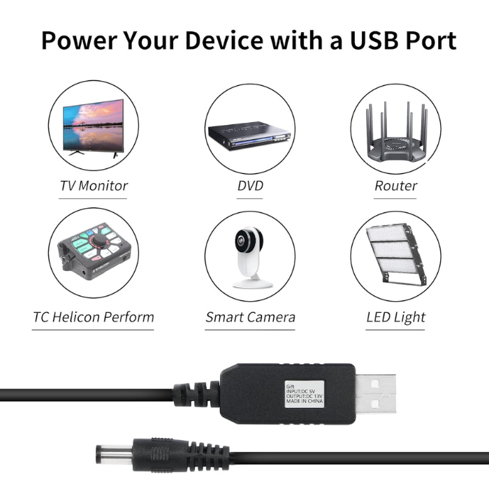 Iotcart SES-P-1780 5V to 9V USB Booster Cable 1A Output - Power Routers & DIY Projects