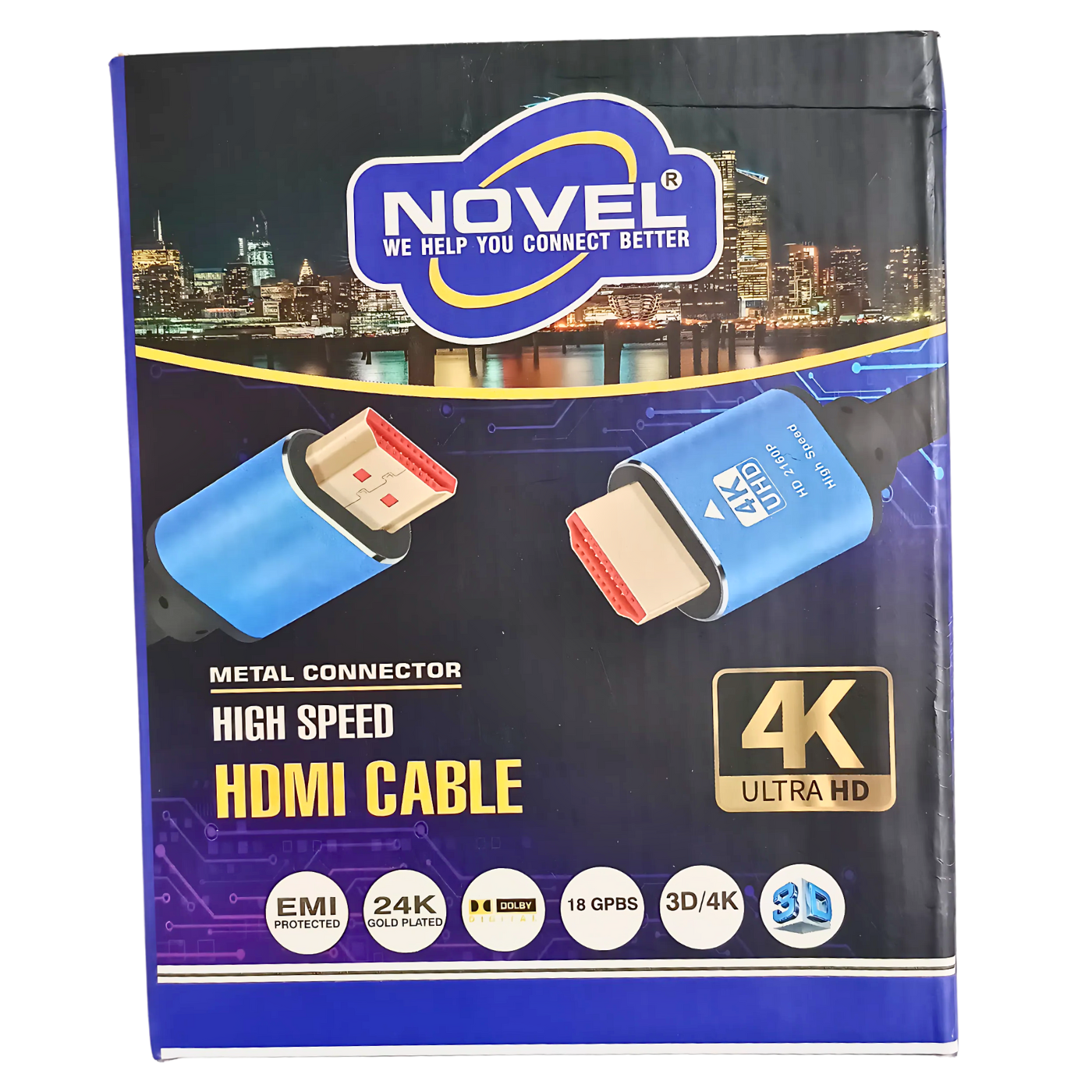 NOVEL 4K Ultra HD High-Speed HDMI Cable with Metal Connectors – 1.5 Meters