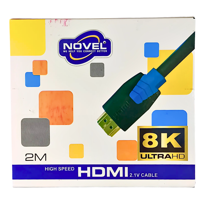 NOVEL High-Speed 8K Ultra HD HDMI 2.1 Cable 2M - Premium AV for Gaming & Home Theater