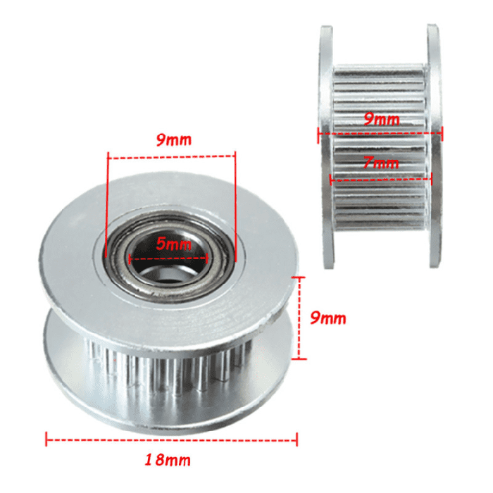Buy 2GT 20T 5mm Bore Aluminum Idler Pulley for 6mm GT2 Belt - Perfect for 3D Printers & CNC Machines