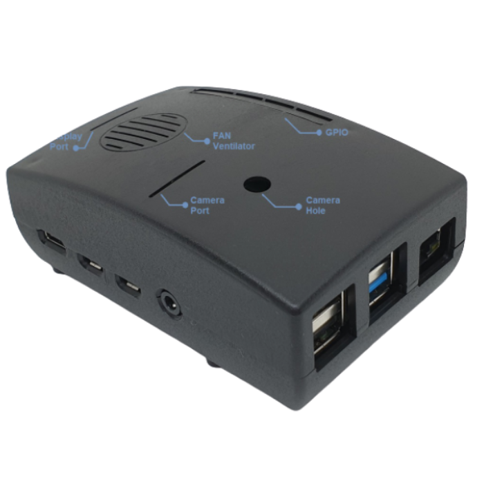 Iotcart Raspberry Pi 4 Case With FAN Model H4 - Electronics Accessory for Enhanced Cooling & Mounting