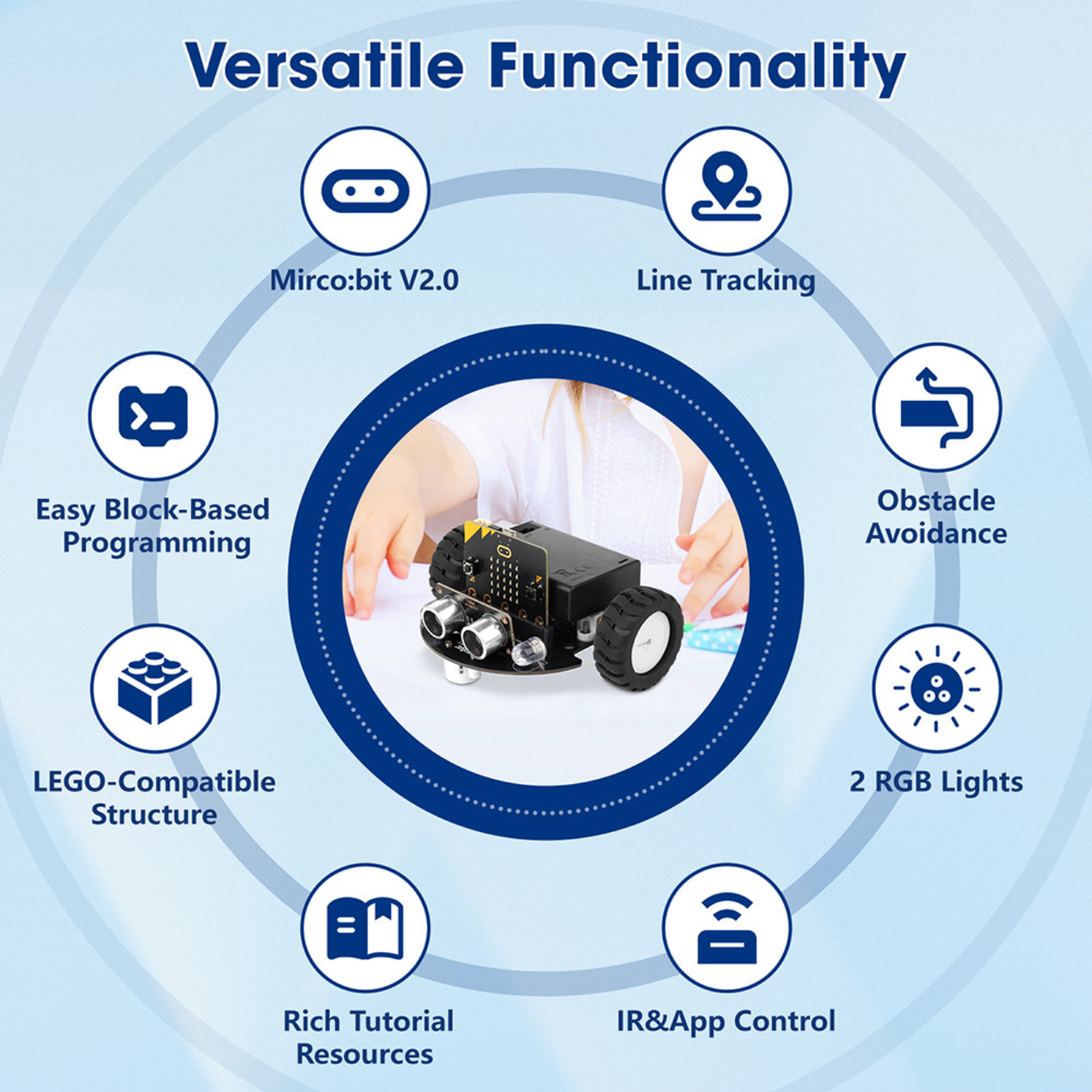 ACEBOTT TinkerBott Smart Car Starter Kit Compatible without BBC micro:bit V2