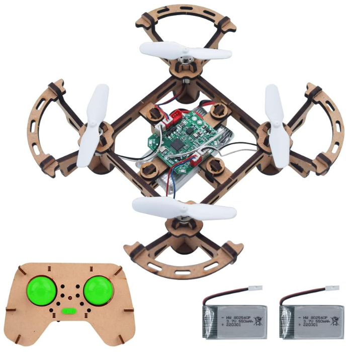 GKFESCC RC DIY Wooden Drone Kit for Kids for Ages 5-10+