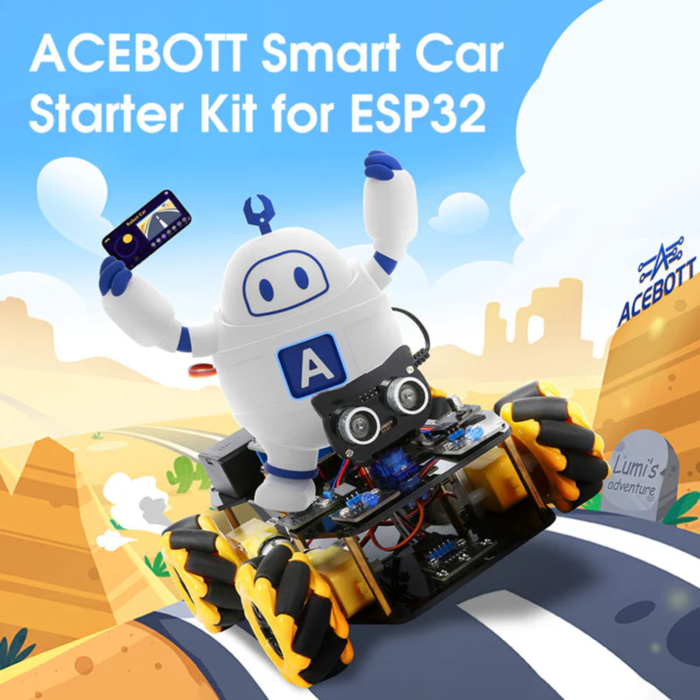 ACEBOTT ESP32-4WD-MECANUM-KIT 4WD Robot Car with Mecanum Wheels for Arduino & IoT - Buy in India