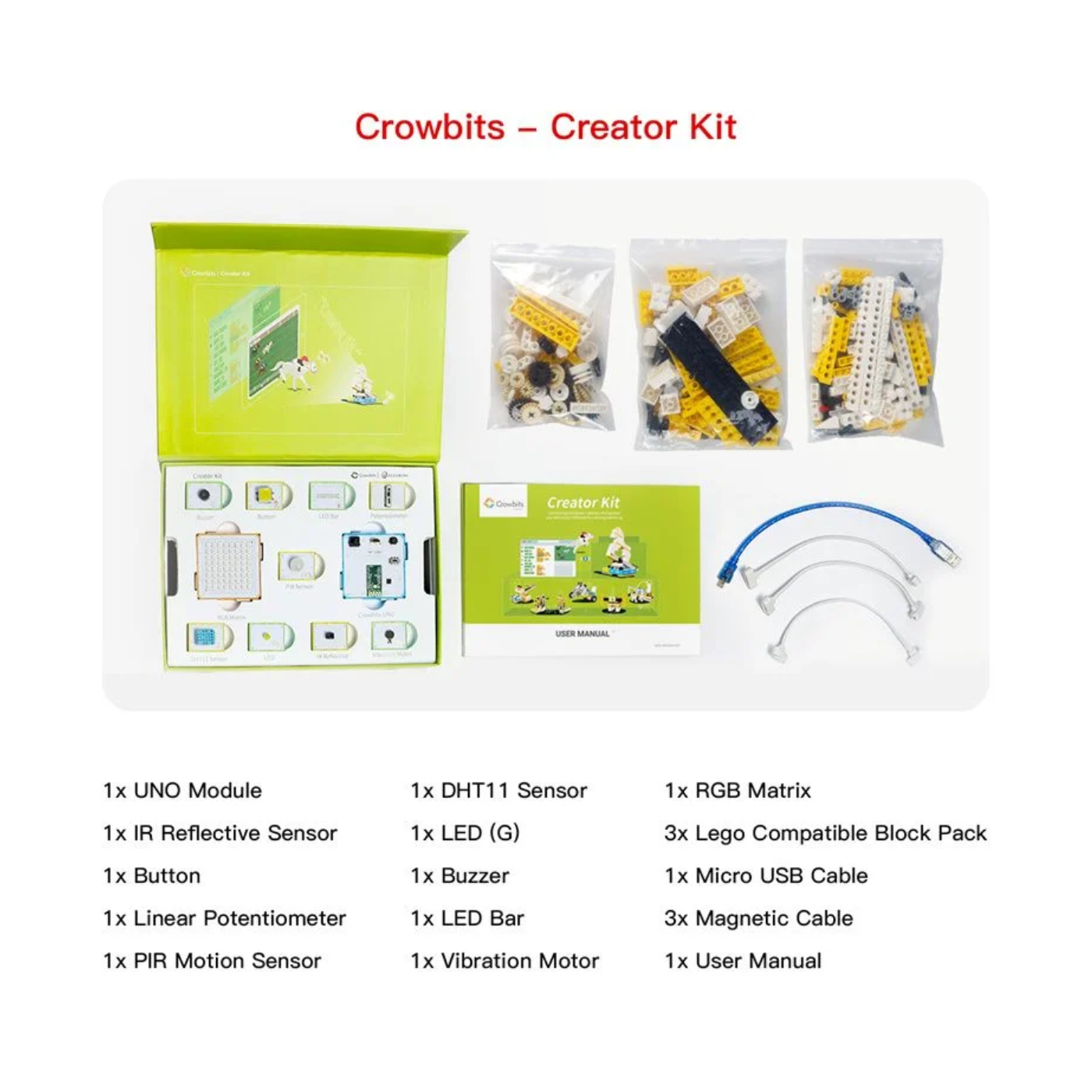Elecrow - Crowbits-Creator Kit Based on Arduino, 12-in-1 STEM Toy for Kids