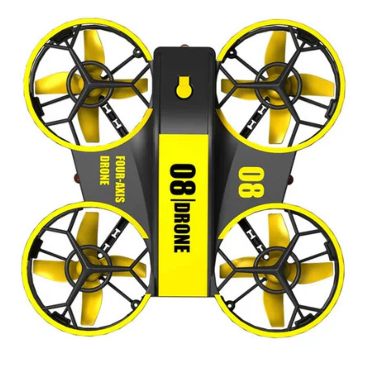 RH-821 Mini Quadcopter Drone with LED Lights and Fixed Altitude RC Helicopter for Kids – Yellow – RS6115