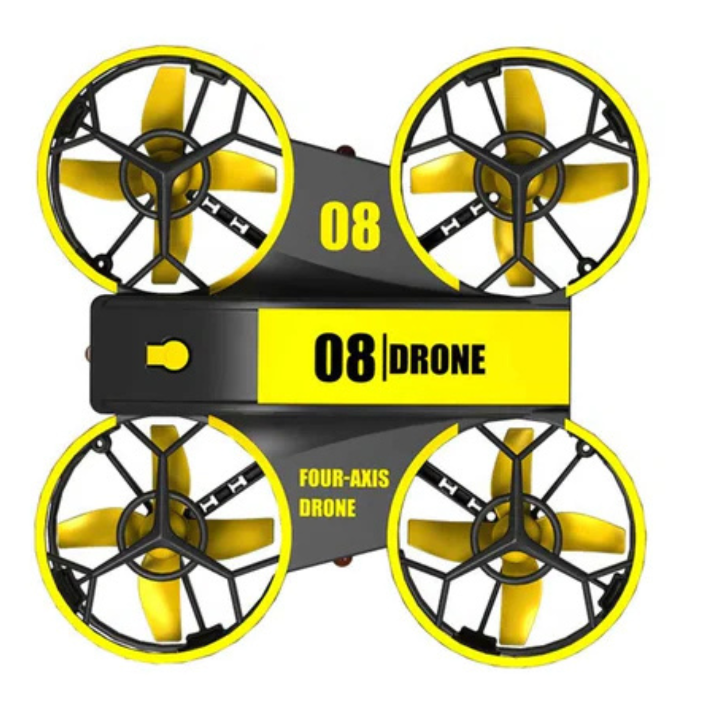 RH-821 Mini Quadcopter Drone with LED Lights and Fixed Altitude RC Helicopter for Kids – Yellow – RS6115