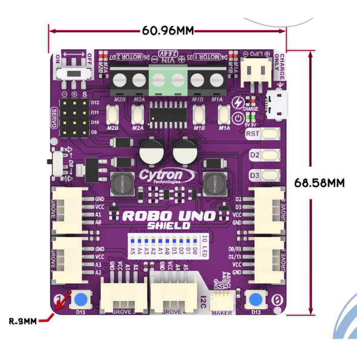 Cytron Robo Uno Shield for Arduino - All-in-One Robotics Shield - Ideal for Makers & Students