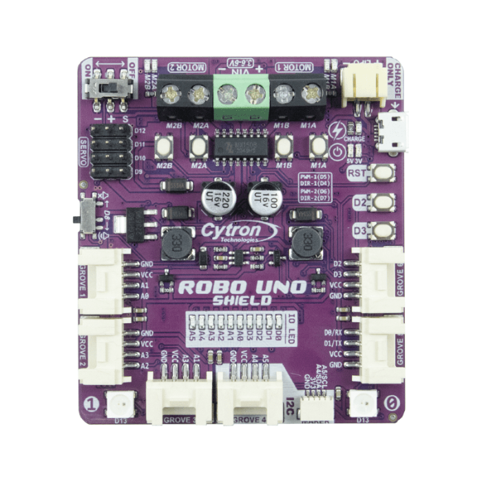 Cytron Robo Uno Shield for Arduino - All-in-One Robotics Shield - Ideal for Makers & Students